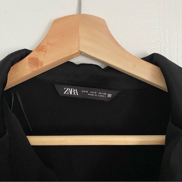 ZARA | Silk button up cropped blouse - Picture 6 of 8